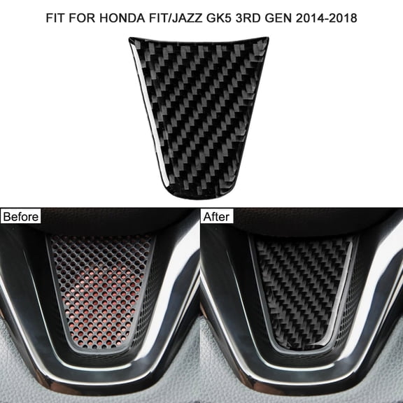 Car Steering wheel Stickers,Carbon Fiber Material Car Wheel Stickers Fiber Material Vehicle Circle Fit/jazz 2014-2018 Stickers Carbon Fiber Stickers Eryue Car Mewmewcat Huiop Qisuo