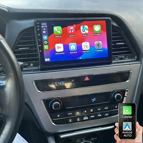 Gsuatey Car Stereo for Hyundai Sonata 2015-2017 with Wireless Carplay Android Auto, 9 Inch IPS Touch Screen Radio, Bluetooth GPS WiFi DSP FM RDS SWC+MIC Backup Cam, Auto A/C