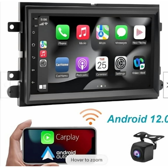 Car Stereo 2GB+32GB Android 15 7in Screen for Ford F150/250 2004-2014 Built-in CarPlay Android Auto GPS Bluetooth WiFi FM/RDS SWC Backup Camera