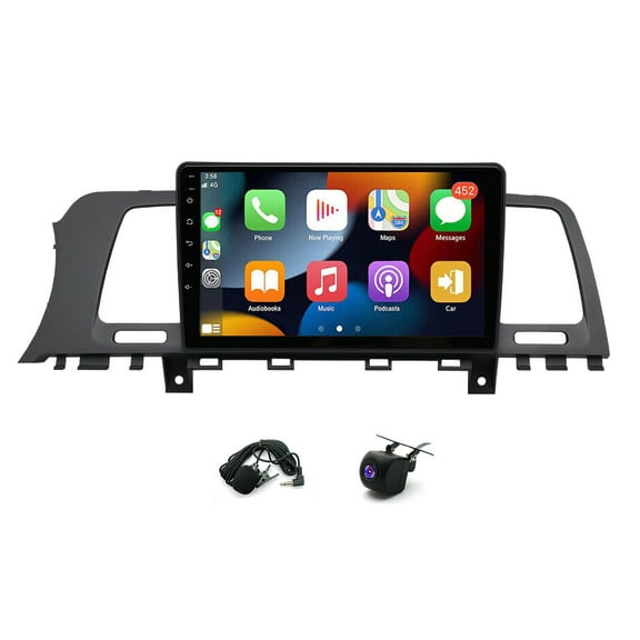 Car Stereo 9" Android 15 4GB+64GB GPS Navigation RDS for Nissan Murano Z51 2008-2014 with CarPlay Android Auto WiFi Bluetooth SWC Split Screen AHD Backup Camera