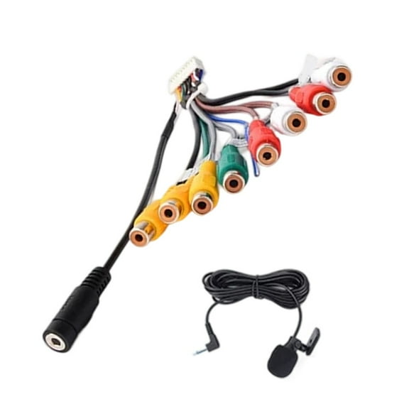Car Stereo Aux Adapter Cable With For Rca Output Microphone For Car Radio Only Works With Junsun Car Radios With Frame!!