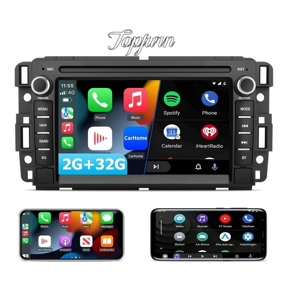 Car Stereo for Chevrolet Chevy Silverado/GMC Sierra Yukon Tahoe/Buick, Touch Screen Radio Wireless Carplay Android Auto with Bluetooth AM FM GPS Navigation - 2G Ram 32G ROM