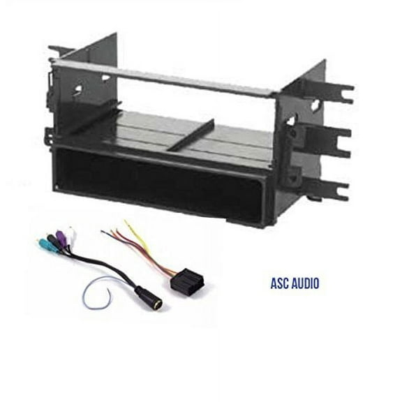 Car Stereo Dash Kit and Wire Harness for Installing a new Single Din Radio for some 1995-1998 Eagle Talon, Mitsubishi 1995-2005 Eclipse 2000-2005 Montero Sport 2003-2006 Outlander w/Amp