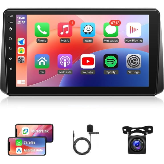 Car Stereo for Dodge Grand Caravan 2011-2020 Chrysler Town & Country 2011-2016 Grand Voyager 2011-2015, 9inch Touch Screen for Dodge Caravan Radio with CarPlay Android Auto BT GPS WiFi SWC