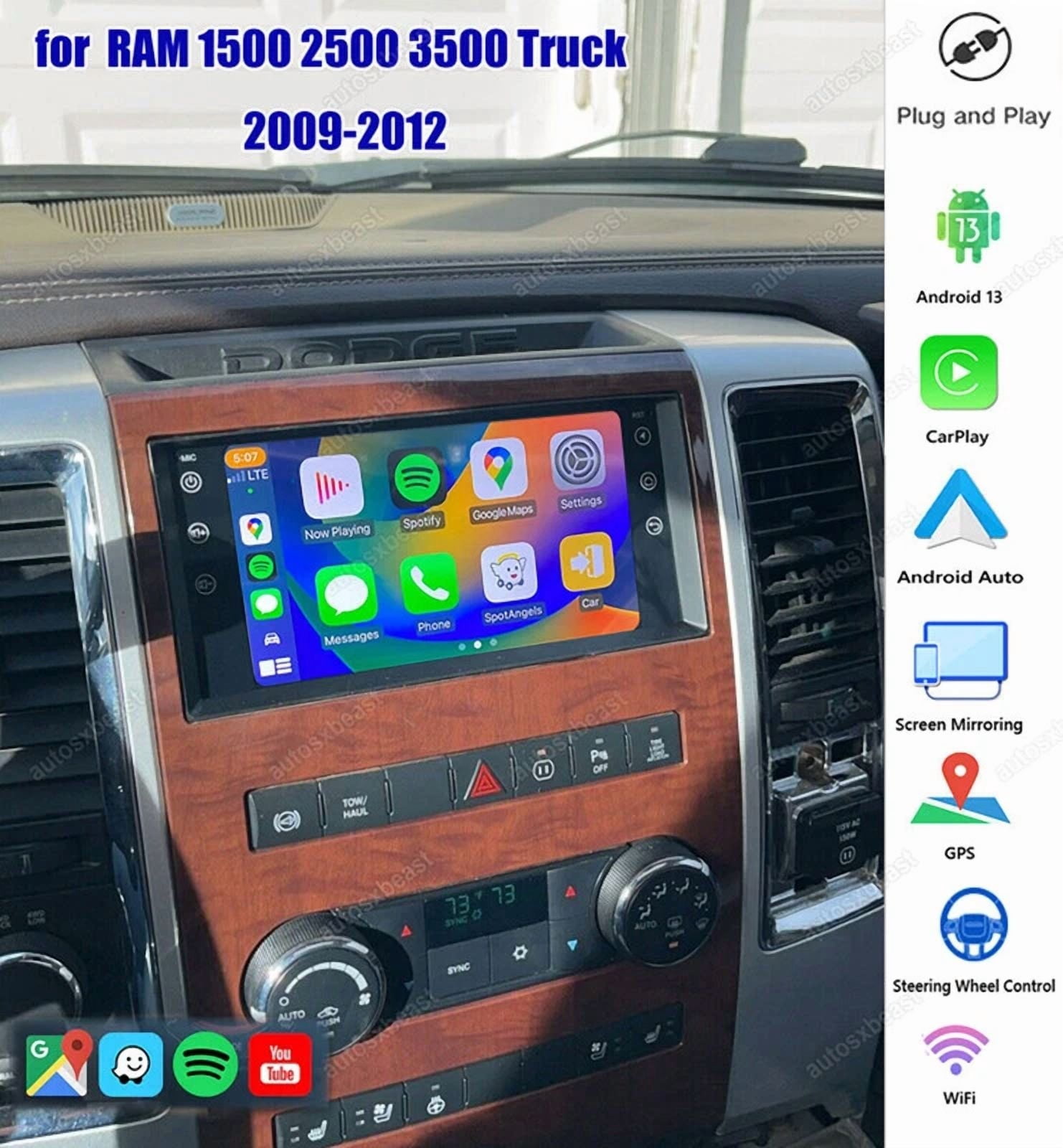 Car Stereo For Dodge Ram 2009-2012 - 2+32G Android 13, 7
