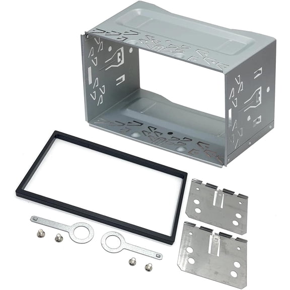 Car Stereo Double DIN Universal Cage with Frame, Installation Dash Kit Mounting Metal Fitting Cage