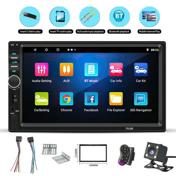 Car Stereo Double Din Bluetooth Car Radio,DFITO 7 Inch Car MP5 Player 2 Din HD Touch Screen FM Radio Audio Receiver