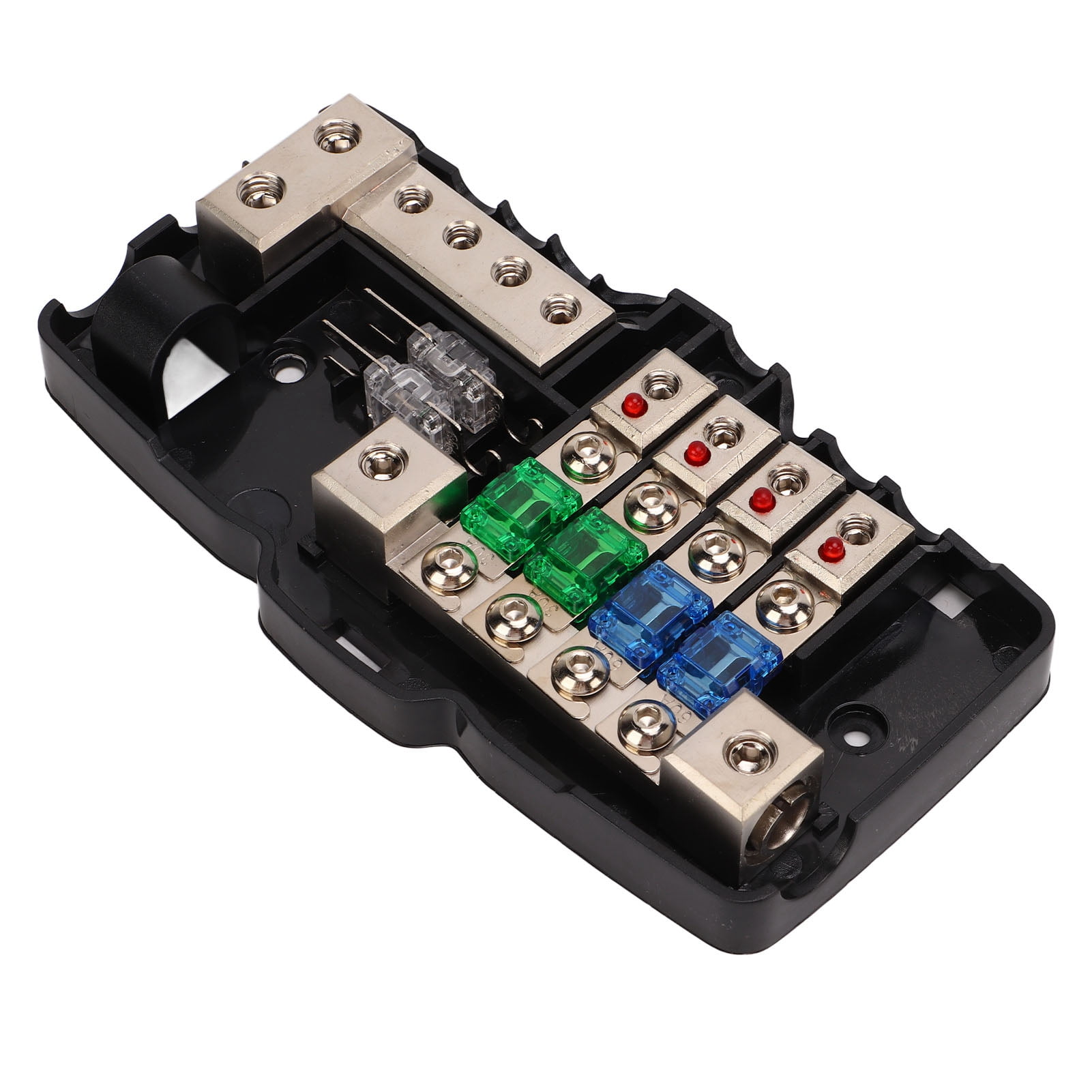 Car Stereo Fuse Holder Car Audio Fuse Holder ANL Stereo Fuse Holder 2 Inlet 4 Outlet With LED