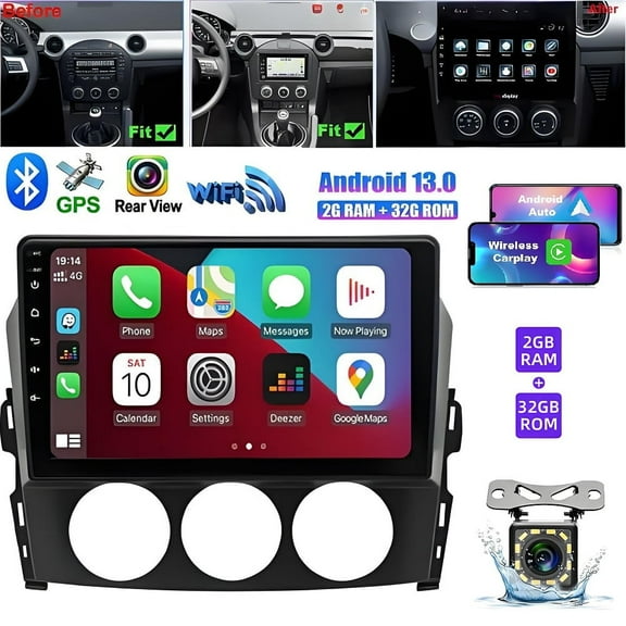 Gsuatey Car Stereo for Mazda MX-5 2006-2021 with Carplay&Android Auto,9 Inch Car Radio with Mirror Link Bluetooth FM/RDS WiFi GPS Navigation SWC Dual USB+AHD Backup Camera