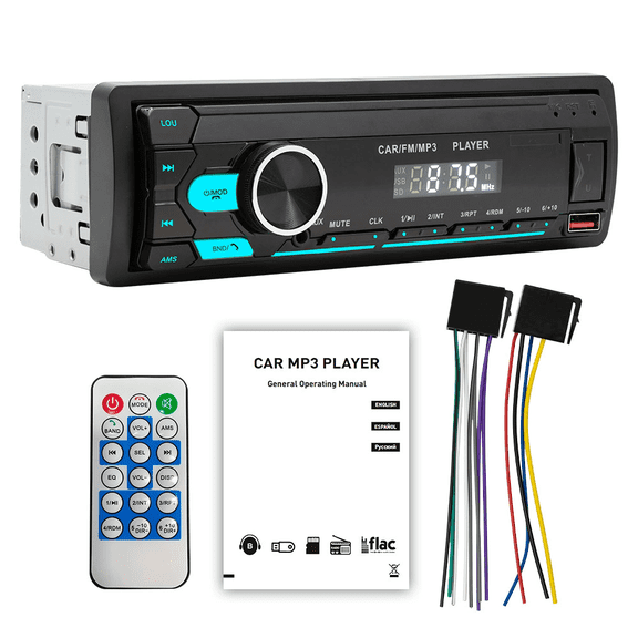 Car Stereo Radio 1Din Player FM MP3 Player Digital Bluetooth Car Radio Stereo Audio Music USB/SD with In Dash AUX Input
