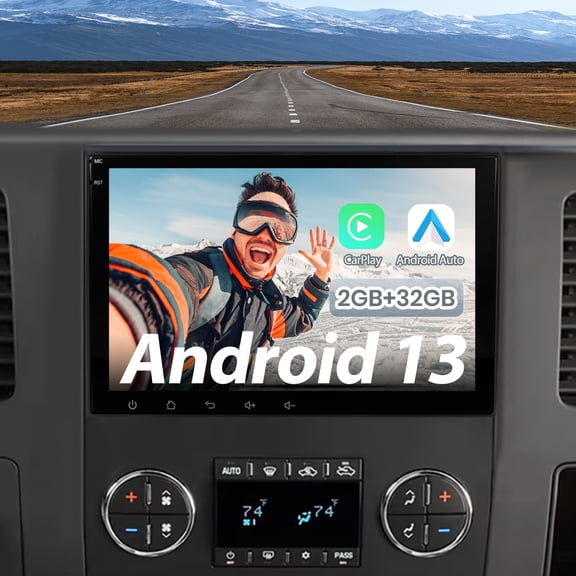Car Stereo Radio for 2007-2013 Chevrolet Silverado GMC Sierra & Yukon, 10.1 Touchscreen with Wireless CarPlay & Android Auto Bluetooth WiFi and Built-in GPS Navigation