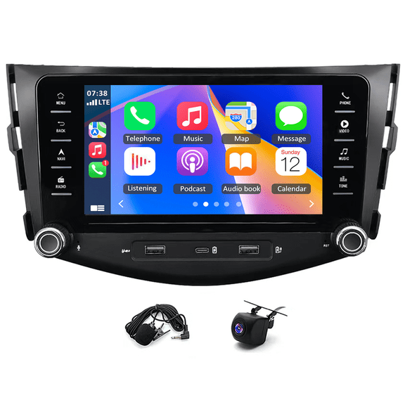Car Stereo Radio 7 Inch Android 14 Car Player for Toyota RAV4 2006-2012 with Carplay Android Auto SWC RDS/FM GPS Navigation Head Unit WiFi Bluetooth with AHD Camera/Mic 4+64G