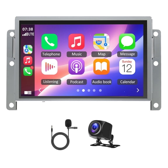Car Stereo Radio 8 Inch Android 14 GPS Navigation Head Unit FM/RDS WiFi Bluetooth Car Player with Carplay and Android Auto SWC 2+64G Quad Core Split Screen for Ford F150 2015-2020