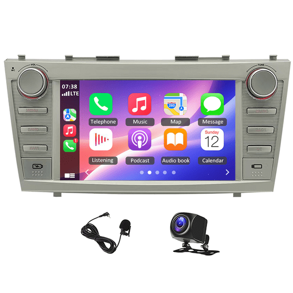 Car Stereo Head Unit with 2+32G, Android 14, 8-inch | GPS Navigation, Carplay, Android Auto, Bluetooth, WiFi, FM/RDS, SWC, DSP, Mirror Link | Fit for Toyota Camry, 2007-2011