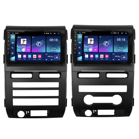 Car Stereo Radio 9 Inch FM/RDS Quad Core GPS Navi Head Unit 4+64G SWC Support AHD Camera/Mic 5G WiFi Bluetooth Android 14 Car Player with Carplay Android Auto for Ford F150 2009-2012