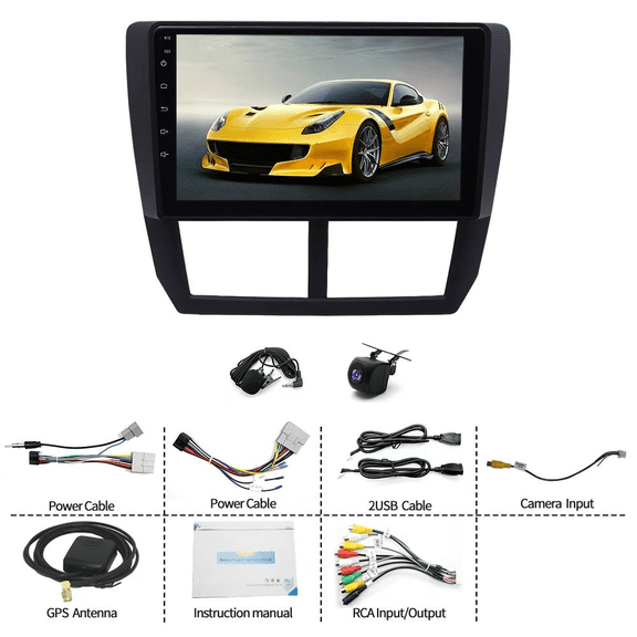 Car Stereo Radio 9-inch GPS Navigation Head Unit 2+64G Fit for Carplay Android Auto SWC Android 15 Car Player for Subaru Forester, WRX, Impreza 2008-2012 WiFi Bluetooth Mirror Link