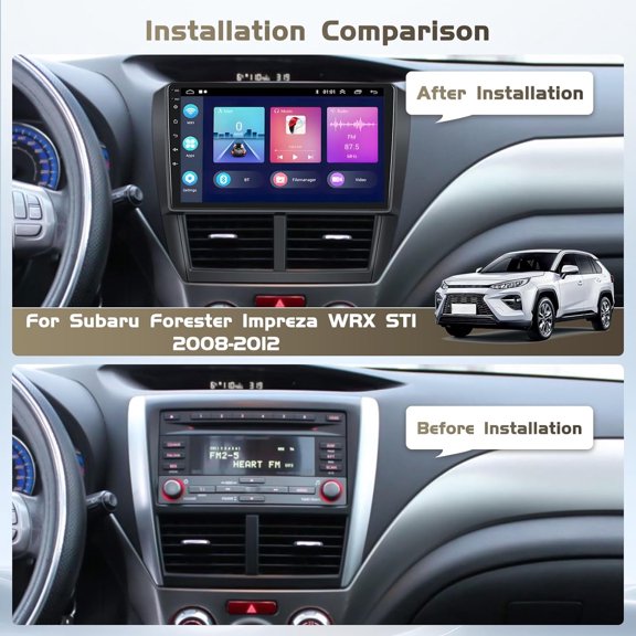 Car Stereo Radio 9-inch GPS Navigation Head Unit 2+64G Fit for Carplay Android Auto SWC Android 15 Car Player for Subaru Forester, WRX, Impreza 2008-2012 WiFi Bluetooth Mirror Link