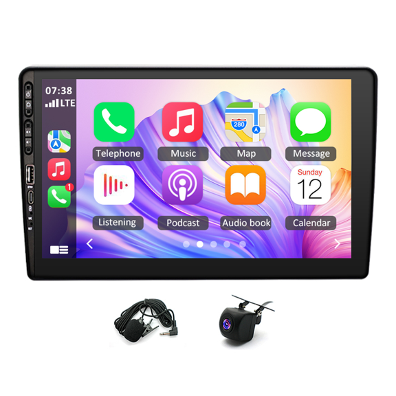 Car Stereo Radio 9-inch GPS Navigation Head Unit 4+64G Quad Core for Jeep Compass, for Chrysler 300, Charger USB with Carplay Android Auto BT WiFi FM/RDS Radio SWC Android 14