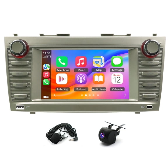 Car Stereo Radio Android 14 Car Player for Toyota Camry 2007-2011 with Carplay and Android Auto SWC 7 Inch Screen GPS Navigation Head Unit WiFi Bluetooth 5.0 DSP FM/RDS Radio 4+64G