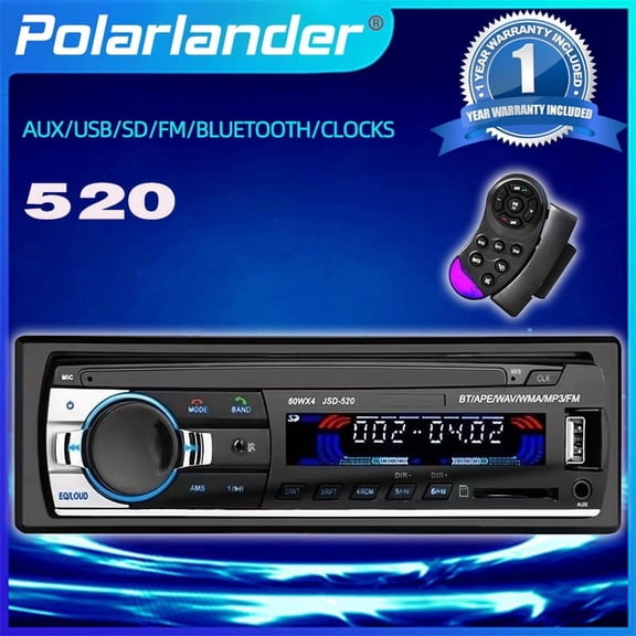 Car Stereo Radio Bluetooth MP3 Player Breakpoint Memory 4 Speakers 1 Din