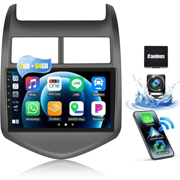 Car Stereo Radio CarPlay Android 15 64G For Chevrolet Aveo Chevy Sonic 2012-2016