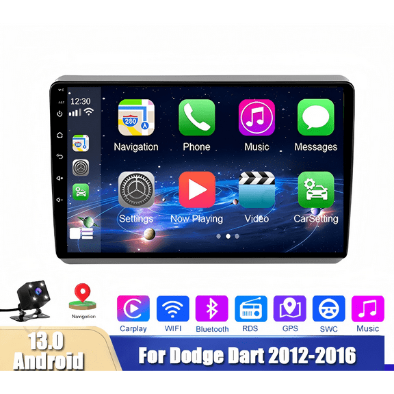 Car Stereo Radio Compatible for 2012-2016 Dodge Dart ,4+64 GB Car Radio Android 13 Car GPS Navigation 9-inch Touchscreen with Carplay and Android Auto Functions