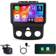 Car Stereo Radio for Dodge RAM 1500 2500 3500 2013 2014 2015 2016 2017 2018 2019, 9 Inch Android 14 Head Unit 2G+64G with Wireless CarPlay & Android Auto, GPS, Bluetooth, WiFi, 1080P Backup Camera