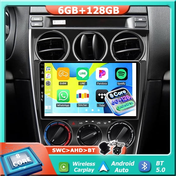 Car Stereo Radio  For Mazda 6 GG GY 2004-2015 Android 16 6G RAM+128G ROM Carplay Android Auto