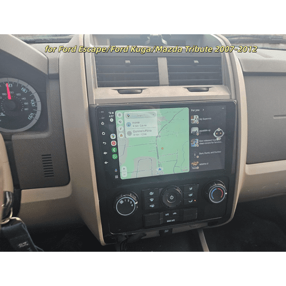Car Stereo Radio for Ford Escape/Ford Kuga/Mazda Tribute 2007-2012 Support Wireless Carplay and Android Auto 9in Android 15 GPS Navigation SWC FM Player 4+64G WiFi Bluetooth Mirror Link Split Screen