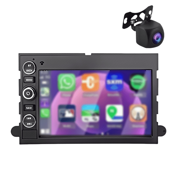 Car Stereo Radio For Ford F150 F250 F350 Fusion Edge Explorer Taurus Freestar, 2+64G 7 Inch Touch Screen GPS, Car Radio Wireless CarPlay Android Auto, Backup Camera/WiFi/FM/RDS/Bluetooth