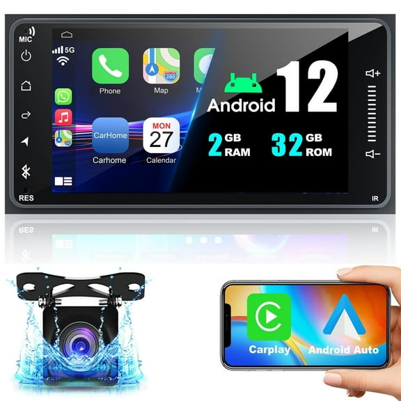 Car Stereo Radio for Toyota 4Runner 2003-2009, for Tundra 2003-2006, for Sequoia 2003-2007,Support Carplay& Android Auto, Bluetooth&Voice Control, Back-up Camera& Steering Wheel Control,GPS,FM Radio