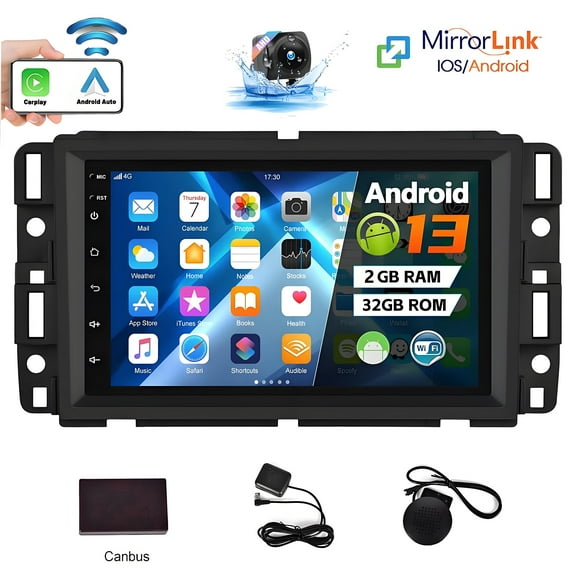 Car Stereo Radio for Chevrolet GMC Chevy Yukon Sierra Acadia with Wireless Carplay Android Auto,7 inch Android Car Dash Navigation GPS Car Dash