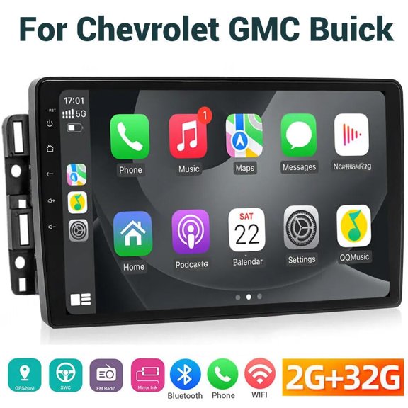 Car Stereo Radio for Chevrolet GMC Universal 10.1" Android 13 Touchscreen Wireless Carplay, Car Radio 2+32G Wifi GPS Navigation Android Auto