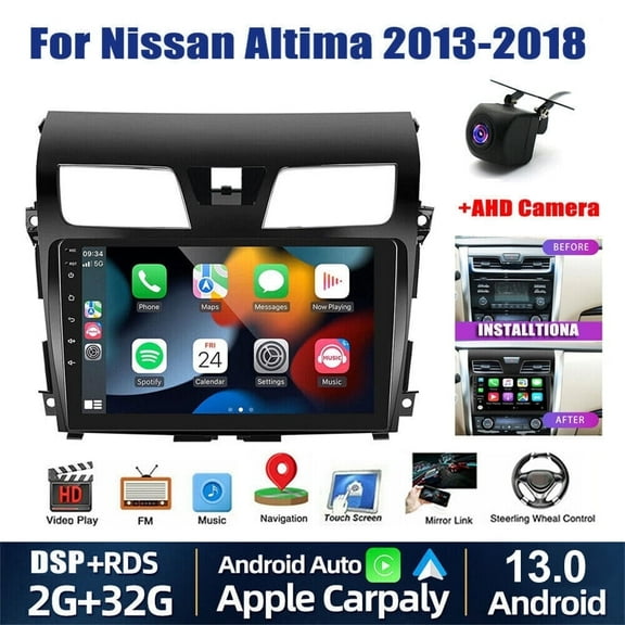 Car Stereo Radio for Nissan Altima 2013-2018 with Backup Camera, Car Audio Receivers GPS Navigation Mirror Link 10'' HD Touchscreen