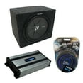 thumbnail image 1 of Car Stereo Rearfire Sealed Single 10" Kicker CompR CWR10 Sub Box HA-A800.1 Amp, 1 of 2
