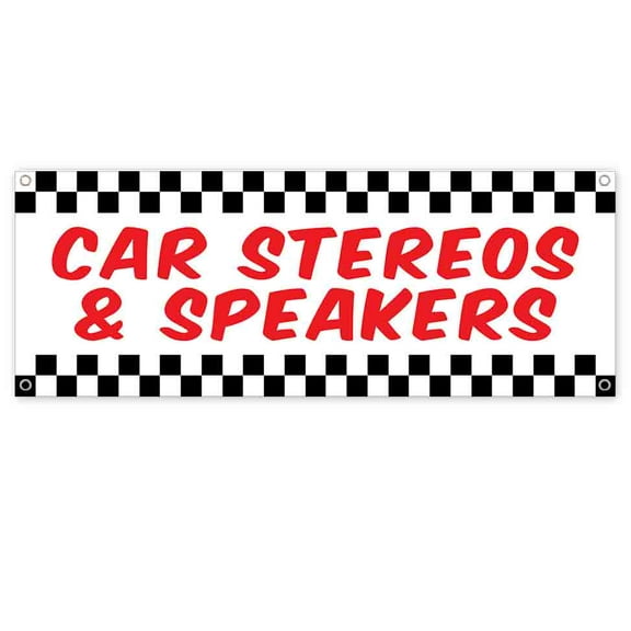 Car Stereos & Speakers 13 oz Vinyl Banner With Metal Grommets