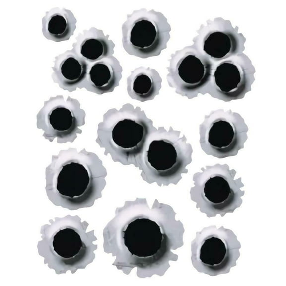 Car Stickers 3D Bullet Hole Auto Motorcycle Scratch Realistic Funny Decals 3