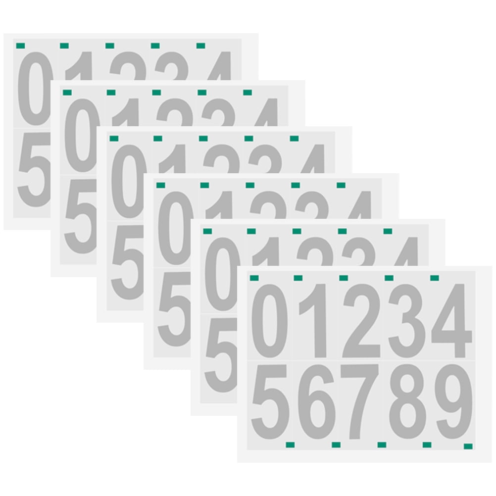 Car Stickers 6 Sheets Phone Number Reflective Numbers Mailbox Adhesive
