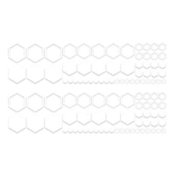 Car Stickers For Cars SUV Trucks, 104PCS For Honeycomb Body Decorative Stripes, PVC Waterproof Tear-Resistant Racing Decals, Multi-Size DIY Vehicle Wrap Set(White)