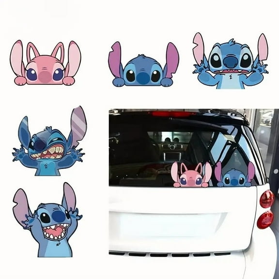 Car Stickers - Cartoon Car Stitch Sticker, Peeking car Decals, Funny Stickers - Waterproof Bumper Stickers for Cars, Truck, Motorcycle, Wall, Window and Laptop