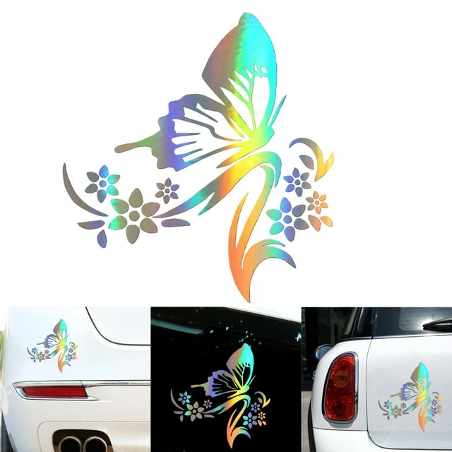 Car Stickers Creative Butterfly Flowers Stickers Protective Car