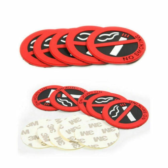 Car Stickers NO SMOKING Sign Warning Logo Rubber Stickers Car Taxi Decor Accessories