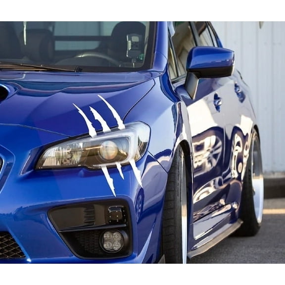 Car Stickers Reflective WHITE Monster Claw Scratch Marks Headlight Bumper Sticker Waterproof Decal. Car Headlight decoration (WHITE)
