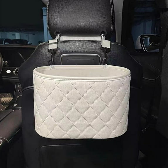 Car Storage Bag, Hanging Seat Backrest Organizer, Large Capacity With Water Bottle Pockets, Easy Installation, Non-Slip, Durable Leather, Protect Seats, For Travel