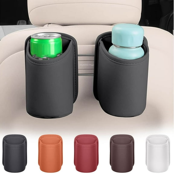 Car Storage Box Kadlawus Under $5 ! Leather Door Side Organizer with Cup Holder for Vehicle Interior Accessories Drink Bottle Storage and Item Organization