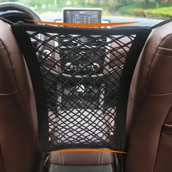Car Storage Net Bag Between Seats Elastic Mesh Net Organizer Storage Bag Car Styling Pet Dog Barrier Auto Interior Accessories