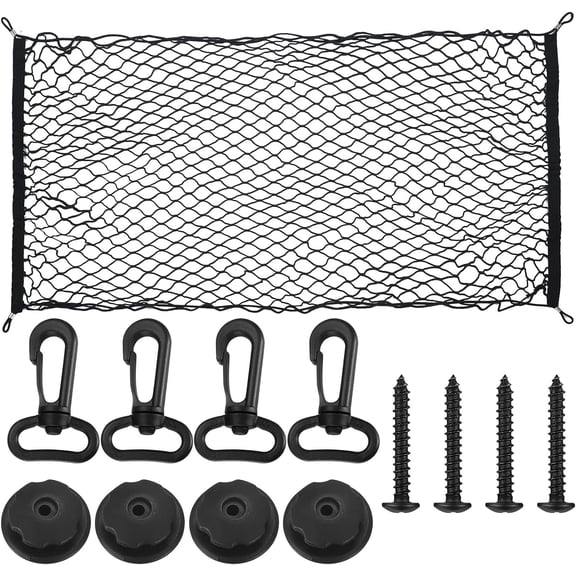 Car Storage Net, Car Boot Cargo Net, Cargo Boot Netting Storage, Car Net Storage, Universal Trunk Boot Net Organiser, Elastic Nylon Mesh Storage Organizer for Car, Luggage, SUV, Truck, Vans