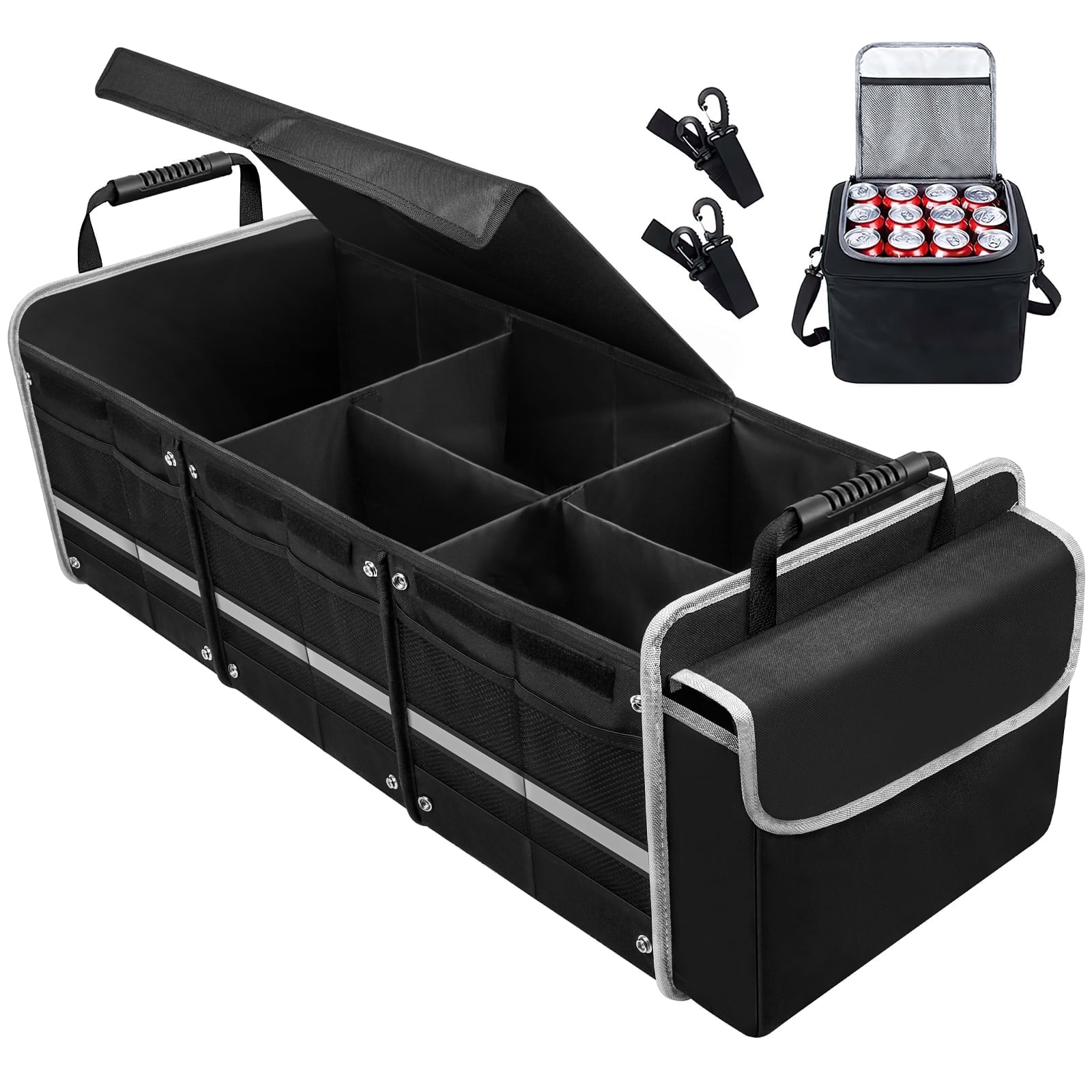 Heavy Duty Car Organizer Collapsible SUV Trunk Box with Leakproof Bag Adjustable Straps Foldable Cover Walmart