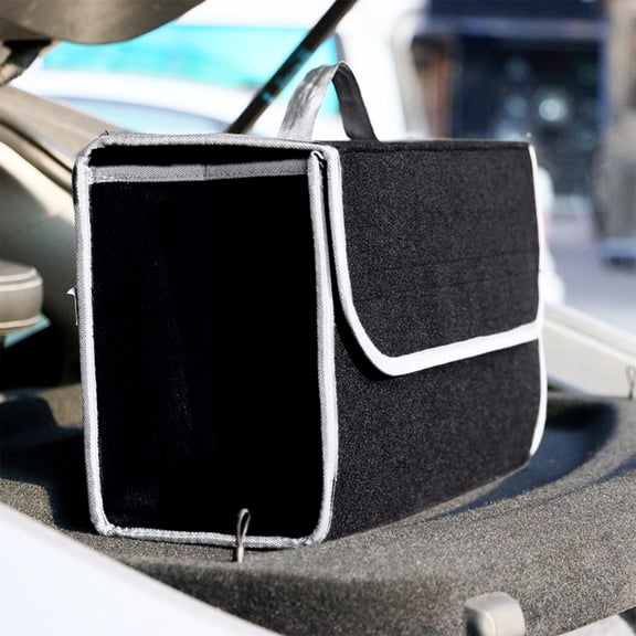 Car Storage Organizer with Lid - Car Trunk Storage Bag Folding Car Storage Box Car, Back Seat Organizer, Auto Console or Trunk Organizer - Universal Vehicle Fit