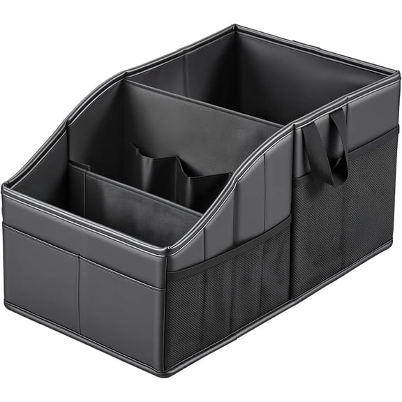 Car Storage, Sturdy Leather Car Backseat Organizers, Support Up to 33 LB of Weight Automotive Front Seat Organizer, Floor Organizer and Storage Used for SUV Truck Toy Snack Water Bottle Holder